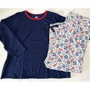 Lands End Women’s XL Pajamas Lobster Crab Maritime Holiday Christmas
